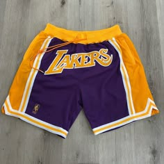 Just Don Shorts Nba Los Angeles Lakers Size S & Xl $400 Neww With Tags Lakers Fashion, Mens Shorts Outfits, Running Shorts Men