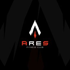 the logo for ares fitness club, which is designed to look like an abstract triangle