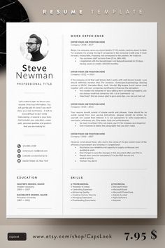 a clean and professional resume template with no work experience on the front page, it is ready