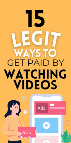 a woman holding a video game controller in front of her face with the words 15 legit ways to get paid by watching videos