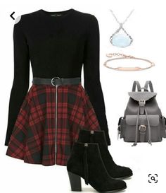 Tween Outfits, Teenager Outfits, Plaid Skirt, Girls Fashion Clothes, Teenage Fashion Outfits, Edgy Outfits, Swag Outfits, Teen Fashion Outfits