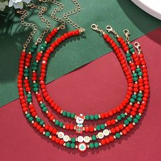 Gender:Women's; Shape:Santa Claus,Christmas Trees,Elk; Style:Christmas Day; Material:Alloy; Shipping Weight:0.2; Package Dimensions:12.010.03.0; Listing Date:09/29/2024 Santa Claus Christmas Tree, Cheap Accessories, Holiday Jewelry, Necklace Online, Christmas Jewelry, Jewelry For Women, Festive Christmas, Green Fashion, Multi Layering