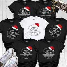 Most Likely to Christmas Shirt, Family Matching Christmas Tees, Xmas Group Tee, Santa Hat Tee, Christmas Vacation Tshirt, Christmas Crew Tee Get into the festive spirit with our Most Likely to Shirt and Family Christmas Tee collection, perfect for adding fun to your holiday season! Whether you're looking for a stylish Christmas Shirt for your family gatherings or a cozy Family Matching Tee and Matching Christmas  set for your next event, we've got you covered. Our Xmas Group Tee and Santa Hat Te Family Vacation Shirts Christmas, Most Likely To Shirts, Most Likely To Christmas Shirts, Christmas Vacation Tshirts, Vacation Tshirt, Last Holiday, Family Matching Christmas, Christmas Set, Matching Tees