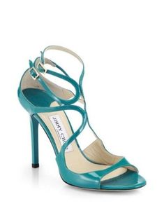 WELCOME TO MY EXCLUSIVE 100% AUTHENTIC JC COLLECTION: Jimmy CHOO " LANG " TURQUOISE Patent Sexy High Heel Sandals FOR TRUE JC LOVERS ONLY!!! Jimmy Choo's 'Lang' sandals are part of the brand's 24:7 Icons collection - classic, versatile styles that every woman needs in her wardrobe  This Italian-made pair has a glossy finish and will work day or night The heel measures 4 inches Leather insole Leather sole Made in Italy Please note: European designer shoes typically run smaller then US designers. The US size equivalent in the listing is for eBay search purposes only. The actual European size is always listed in the title and the description and cannot always be accurately compared to a US size. The size chart that you may see in the "Item Specifics" is provided by eBay, not me and therefore Chic Turquoise Open Toe Sandals, Turquoise Open Toe Heels For Formal Occasions, Turquoise Open Toe Heels For Formal Events, Formal Turquoise Open Toe Heels, Turquoise Ankle Strap Heels For Party, Chic Turquoise High Heels, Chic High Heels, Strappy High Heels Sandals, Sandals Strappy