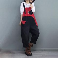 Comfortable, One of Kind. Overalls online shop,|One Size|Spring/Fall|Hand Wash|Purple|Red|Female|Loose|Pullover|Pocket|Full Length|Multi-Color|Street|Denim Baggy Blue Overalls With Pockets, Orange Overalls Layered, Baggy Patchwork Overalls, Vintage Full-length Cotton Overalls, Dark Wash Full-length Overalls With Pockets, 90s Overalls, Loose Pullover, Denim Patterns, Gardening Outfit