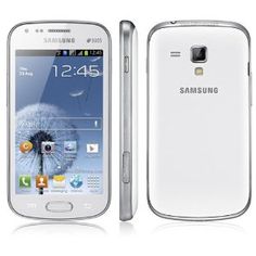 the samsung galaxy s3 mini is white and silver