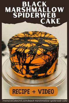 black marshmallow spiderweb cake recipe and video on instagram for halloween