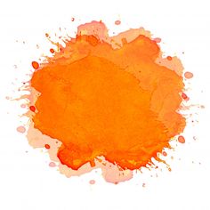 an orange paint splattered on top of a white background