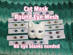 Follow me round cat mask Fursuit sublimated eye mesh, as shown in photos.  All eye mesh is made to fit into a cat mask.  This is for a pair of sublimated fursuit "follow me" eye mesh, left and a right version.  They are designed and made in house by Knittin Kitten Fashion.   If you would like smaller or larger eyes, or would want specific measurements, please send a message before ordering custom eyes and we would happy to work with you.  Eye mesh may be used on a personal project, commissioned project, or any style of costume as long as you give credit to Knittin Kitten Fashion. You must give credit on social media and personal websites.  This eye mesh may not be redistributed or recreated. This listing is only for the eye mesh. Custom Eyes, Cat Mask, Personal Project, All About Eyes, Adult Costumes, Halloween Shopping, Etsy App, Selling On Etsy, Sell On Etsy