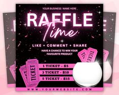 a flyer for a raffle time event