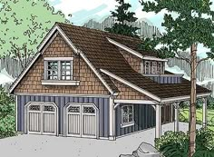 this is an artist's rendering of these garage plans for two car garages