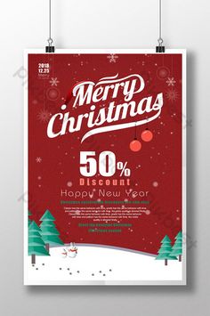 a christmas flyer with snow and trees