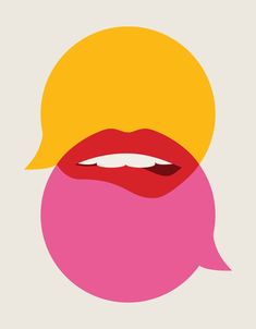 a woman's lips and speech bubble