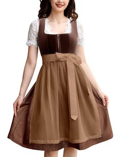 PRICES MAY VARY. 👗Polyester,Cotton,Drawstring closure 👗Feature: Women's holiday costumes dress for beer festival. Splicing suits, cold shoulder, short sleeve, embroidery slim fit A swing dress for Oktoberfest. 👗Style: Casual classical style. 📢 Some products are 2-piece sets (excluding Blouse ), please refer to the color identification when placing an order 👗Occasions: Oktoberfest,traditional wedding,cosplay,Halloween 👗 Size: For detailed information about sizing, please refer to image on t Fantasy Clothing Royal, Oktoberfest Outfit Women, Venezuelan Clothing, Traditional German Clothing, Cute Oc Outfits, Medieval Germany, Frozen Musical, German Outfit, Oktoberfest Outfit