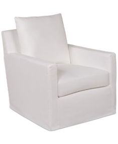 a white chair that is upholstered with some kind of fabric on the back