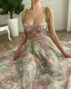 Floral Fantasy Dress | Teuta Matoshi Floral Fantasy Dress, Matoshi Dress, Teuta Matoshi Dresses, Ethereal Dress, Looks Pinterest, Fantasy Gowns, فستان سهرة, Fairytale Dress, Dream Dresses