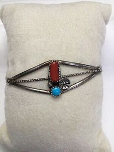 Vintage Navajo Cuff Bracelet Sterling Coral Turquoise | eBay Navajo Turquoise Jewelry, Native American Bracelets, Navajo Turquoise, Sterling Silver Cuff Bracelet, Vintage Navajo, Coral Turquoise, Sterling Silver Cuff, Silver Cuff Bracelet, American Jewelry