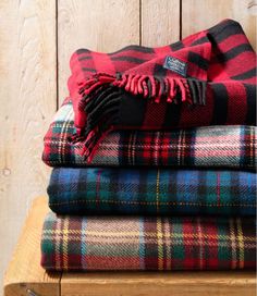 L.L.Bean Washable Wool Throw, Plaid 54" x 60" | Blankets & Throws at L.L.Bean Tartan Wool Blanket, Southwestern Color Palette, Southwestern Colors, Tartan Throws, Plaid Throw Pillows, Tartan Blanket, Pendleton Woolen Mills, Wool Throw Blanket, Tartan Christmas