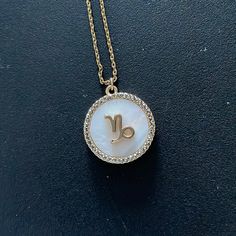 Gold Capricorn Necklace With Pretty White Background - Never Worn Necklaces, Pretty White Background, Capricorn Necklace, Bauble Bar, Womens Jewelry Necklace, White Background, Jewelry Necklaces, Women Jewelry, Bar