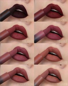 Gala Make Up, Huda Beauty Lipstick, Trendy Lipstick, Maquillage Yeux Cut Crease, Mac Lipstick Shades, Matte Lipstick Shades, Maquillage On Fleek, Lipstick Kit, Lipstick Shade