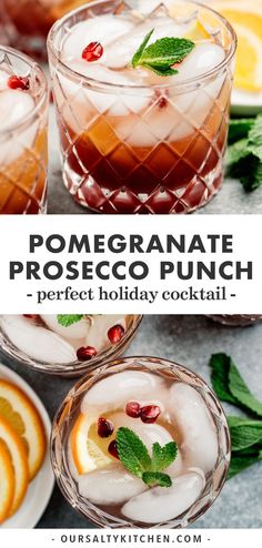 pomegranate prosciuo punch is the perfect holiday cocktail