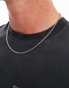 Accessories by ASOS DESIGN It's the details for us... Fine chain Adjustable length Lobster clasp You can shower, swim and work out with me Chains Necklace For Men, Silver Necklaces For Men, Necklace Men’s, Men’s Chains, Flat Chain Necklace, Chain Necklace Men, Sacs Tote Bags, Chain Necklace For Men, Necklaces For Men