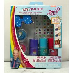 The JoJo Siwa Nail Polish Set makes a perfect gift for girls who love Jojo Siwa, girls who are nail art enthusiasts, or for kids who simply love playing with colors and all kinds of girly stuff. Have tons of fun at your next girls\u0027 party, sleepover, or spa day for mom and daughter with this simple but glamourous nail polish kit. Makes a cute giveaway, gift, prize, or souvenir for girls at parties. Materials used in this JoJo Siwa Nail Polish kit are high-quality, non-toxic, water-based prod Nail Kit For Kids, Kids Crafts Jewelry, Party Sleepover, Nail Polish Kits, Glamorous Nails, Glitter Stickers, Toxic Water, Loose Glitter, Bookshelves Diy