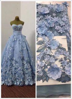 Blue Prom Dresses, Beaded Lace Fabric, Bridal Lace Fabric, Dresses Ball Gown, Embroidered Lace Fabric, فستان سهرة, Blue Bridal, Pretty Prom Dresses, Fairytale Dress