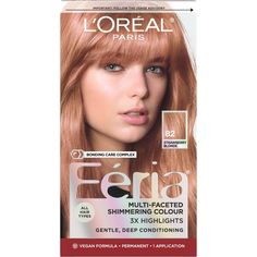 With L'Oreal Feria permanent hair color, what you see is the shimmer. Multi-Faceted shimmering color with 3X highlights delivers intensified, brilliant results. Inspired by fashion, Feria offers a twist on the traditional and gives edgy hair color - from bright red, platinum blonde, rose gold, metallic brown, to blue black hair color, these hair dye kits will transform your hair. Feria's prismatic color spectrum is custom-blended by L'Oreal master colorists for bold, head-turning shades – no app Vs Hair, Rose Gold Hair Dye, Blue Black Hair Color, Vegan Hair Dye, Rose Blonde, Edgy Hair Color, Paris Hair, Red Blonde, Hair Inspired