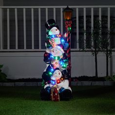 Stacking Snowman Lamp Post With 50 LEDs HI-LINE GIFT LTD. Reindeer Statue, Lantern Christmas, Bear Statue, Fairy Statues, Christmas Experiences, Snowman Figurine, Gnome Statues, Christmas Chevron, Nutcracker Soldier