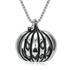 PRICES MAY VARY. 【Halloween Pumpkin Necklace Design】: Get into the Halloween spirit with our unique Pumpkin Pendant Necklace and make your costume stand out from old ideas. Worn alone, the pumpkin necklace is designed to be delicate and small, comfortably adorning your neck. 【 Pumpkin Necklace Material】: This pumpkin necklace is made of the highest quality stainless steel, anti-tarnish and anti-oxidation, durable, lead-free, nickel-free, non-allergic, will not turn fade. High polished surface, s Birthday Gift For Boyfriend, Pumpkin Jewelry, Pumpkin Necklace, Halloween Necklace, Amulet Necklace, Mens Chain Necklace, Necklace Design, Jewelry Birthday, Halloween Spirit