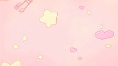 a pink background with stars and hearts