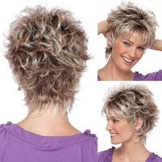 Short Blonde Pixie Cut Wigs with Bangs for White Women,Brown Ombre Blonde Wig, #AD, ##Wig, #Ad, #Ombre, #Brown, #Women Short Blonde Pixie Cut, Black Pixie Cut, Grey Hair Wig, Short Blonde Pixie, Women Pixie Cut, Synthetic Curly Hair, Black Hair Wigs, Shag Haircuts, Short Shag