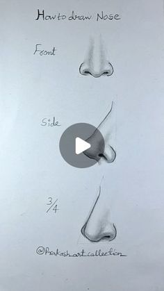 how to draw nose from front and side view