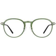 These on-trend round glasses are lightweight and flexible making them an excellent choice for everyday wear. The medium-sized eyeglasses features translucent plastic rims and slender metal temple arms with acetate temple tips for added comfort. It is available in the following colors: clear green and tortoiseshell. Adjustable nose pads provide a comfortable fit. | Zenni Round Prescription Eyeglasses Green Tortoise Shell Mixed Grunge Academia, Artsy Vibe, Tiny Jewelry, Round Eyeglasses Frames, Diamond Face Shape, Rim Design, Zenni Optical, Diamond Face, Keke Palmer