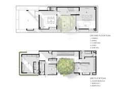 two floor plans showing the living room, dining area and kitchen areas with an outside patio