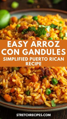 easy arroz con candules recipe on a plate