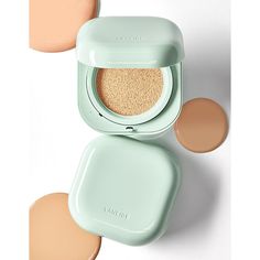 Thin, even, and powerful coverage, excellent adhesion, skin-like comfort! Size: 15g + Refill 15g / 1.06 oz Description This ultra-light foundation cushion is Infused with micro powder to conceal the dark circles, blemishes, and pores perfectly. It provides a flawless, matte finish complexion for 24 hours by a single touch. Featuring strong sweat-proof effect to resist the sweat and sebum effectively, and it lasts even in hot and humid weather.The comfortable and breathable formula with SPF 42 PA Laneige Neo Cushion, Korean Makeup Brands, Cushion Makeup, Makeup Korea, Bb Cushion, Alat Makeup, Light Foundation, Covering Dark Circles, Makeup Package