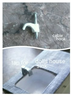 two pictures showing different parts of a sink