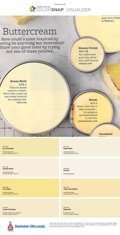 an advertisement for buttercream is shown in yellow