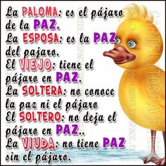 a yellow duck with blue eyes is standing in front of the words, which are written in spanish