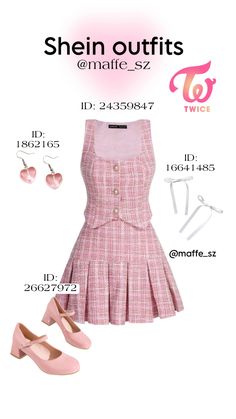 #shein #kpop #twice Shein Shoes Codes, Pink Outfit Shein, Shein Pink Outfits, Kpop Shein Outfits, Best Shein Outfits, Pink Dress Shein, Shein Baddie Outfits, Kpop Looks, Outfit Ideas Kpop