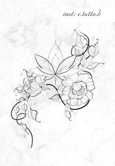 a black and white drawing of flowers with the words, just ridatah on it