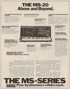 an advertisement for the m - series synthesizer with instructions on how to use it and what to use it