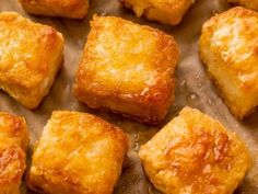 some food that is sitting on top of a pan in the oven and ready to be eaten