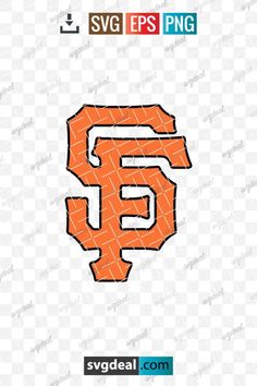 the san francisco giants logo is shown in an orange font, which reads svg epsp