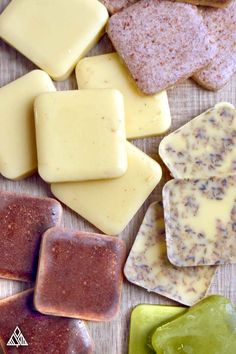 several different types of soaps on a table