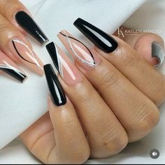 Work Nails, Long Acrylic Nails, Coffin Nails, Beauty Nails, Makeup Nails