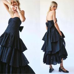 New Without Tags Free People X Brenda Knight X Nigel Preston Collab Rare Style Size Xs With Smocking Full Length Tiered Ruffle Dress Black Knight Dress, Ruffle Dress Black, Black Women Dress, Ruffle Tiered Dress, Boho Floral Maxi Dress, Free People Maxi Dress, Floral Slip Dress, Crochet Maxi Dress, Tiered Ruffle Dress