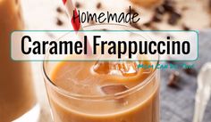 Frugal Homemade Caramel Frappuccino with caramel syrup and topping. Easy to make and costs only pennies. Perfect to start the day or treat yourself. Caramel Frappuccino, Milk Syrup, Caramel Syrup, Homemade Caramel, Strong Coffee, Caramel Sauce, Decor Tips, Start The Day, Treat Yourself